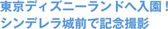 東京ディズニーランドへ入園!シンデレラ城前で記念撮影