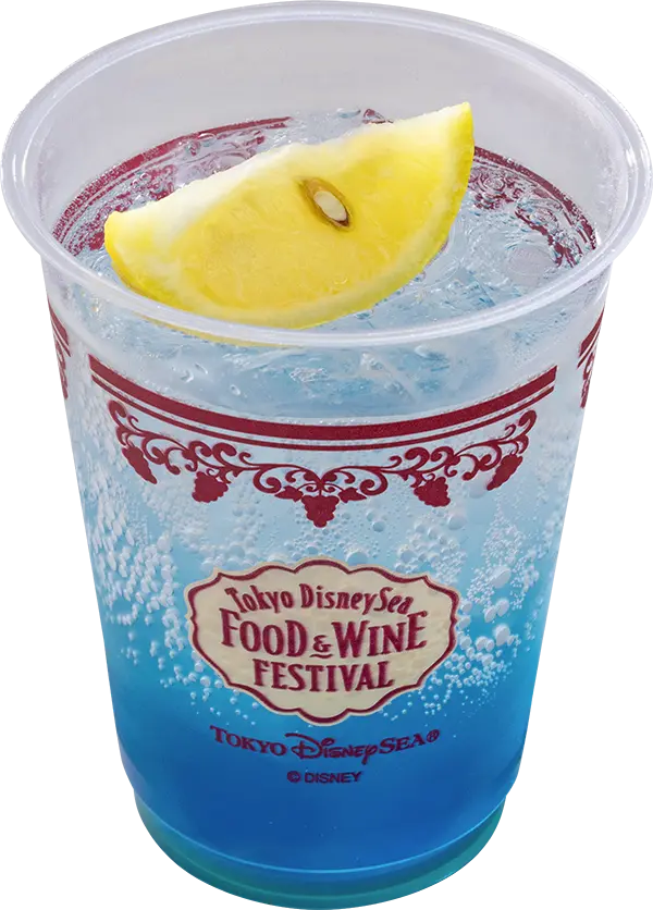 スパークリング カクテル （ライチーリキュール＆ ブルーシロップ）