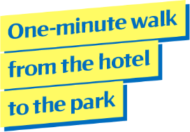One-minute walk from the hotel to the park