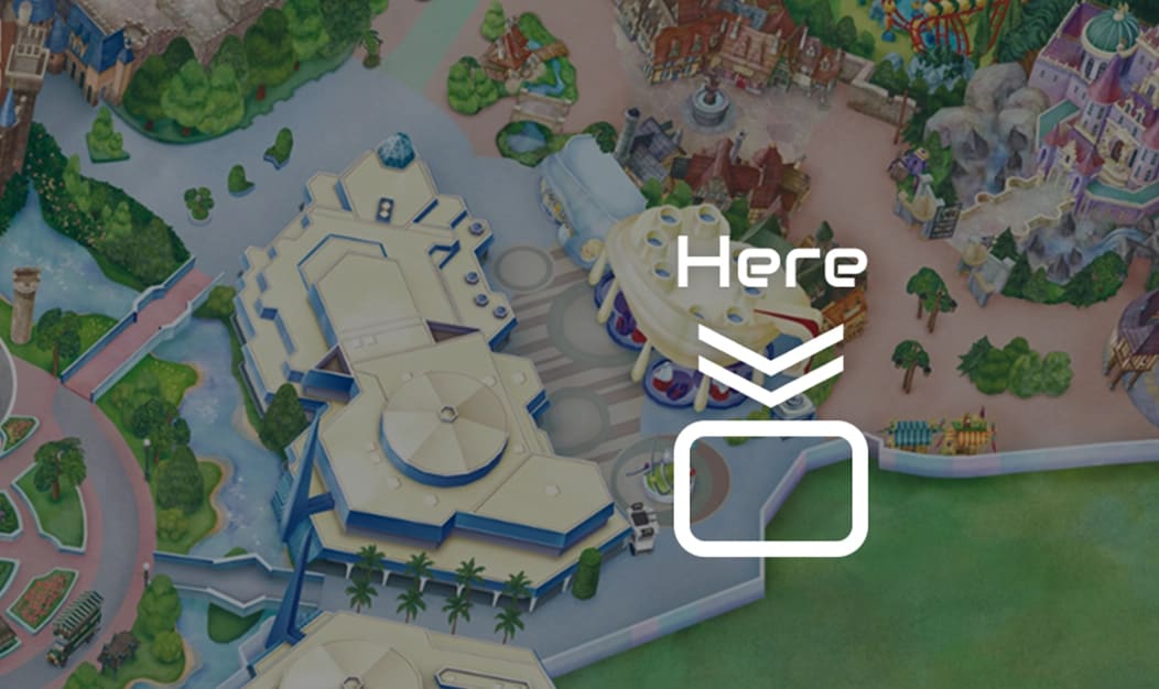 東京ディズニーランドのトゥモローランドにある装飾の設置予定場所を示す公式マップ